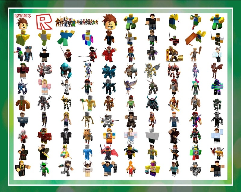 Roblox Svg Character Bundle Set Roblox Emoji Svg (Instant Download) 