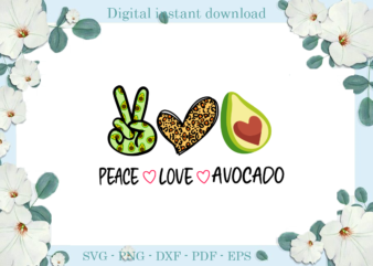Trending gifts Peace Love avocado Leopard , Diy Crafts Avocado Svg Files For Cricut, Trending Silhouette Sublimation Files, Cameo Htv Prints