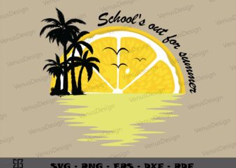 Schools Out For Summer Lemonade SVG, Lemonade Day Svg, Retro Summer sublimation t shirt template vector
