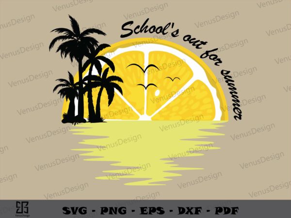 Schools out for summer lemonade svg, lemonade day svg, retro summer sublimation t shirt template vector