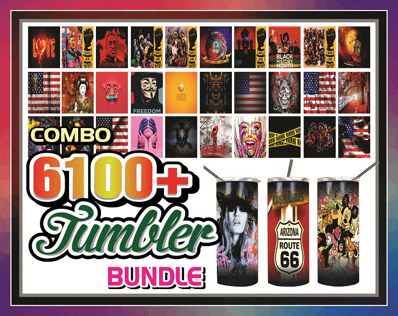Combo 6100 TumblerMug Bundle02, 20oz Skinny Straight,Template for Sublimation,Full Tumbler, PNG Digital Download 1014533239