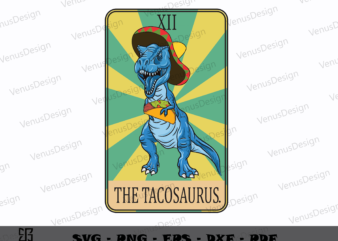 XII The Tacosaurus SVG PNG, Cinco De Mayo Svg, Dinosaurus Tshirt Design