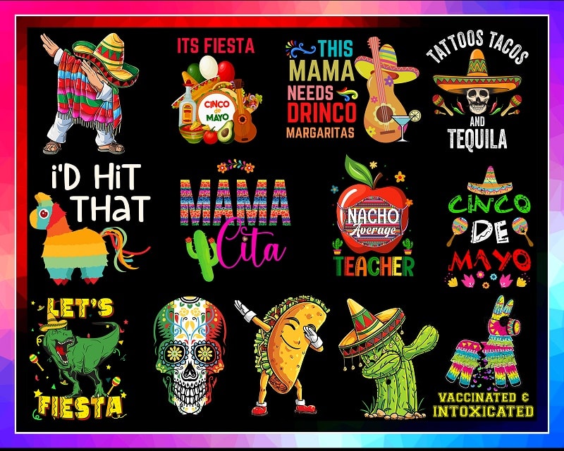64+ Cinco De Mayo Bundle PNG, Viva Mexico Png, Happy Cinco De Mayo Birthday, Cinco De Mayo Png, Tacos Taco Cat Png, Instant Download 999094266