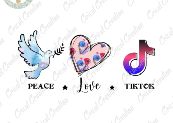 Trending Gifts , Peace Love Tiktok Diy Crafts, Dove mistletoe leaves PNG Files , Rainbow Text Background Silhouette Files, Trending Cameo Htv Prints
