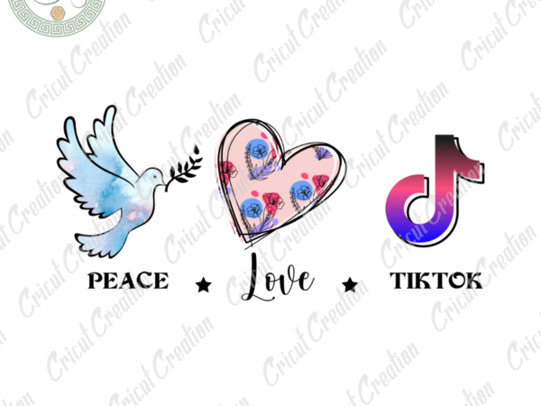 Trending gifts , peace love tiktok diy crafts, dove mistletoe leaves png files , rainbow text background silhouette files, trending cameo htv prints t shirt designs for sale