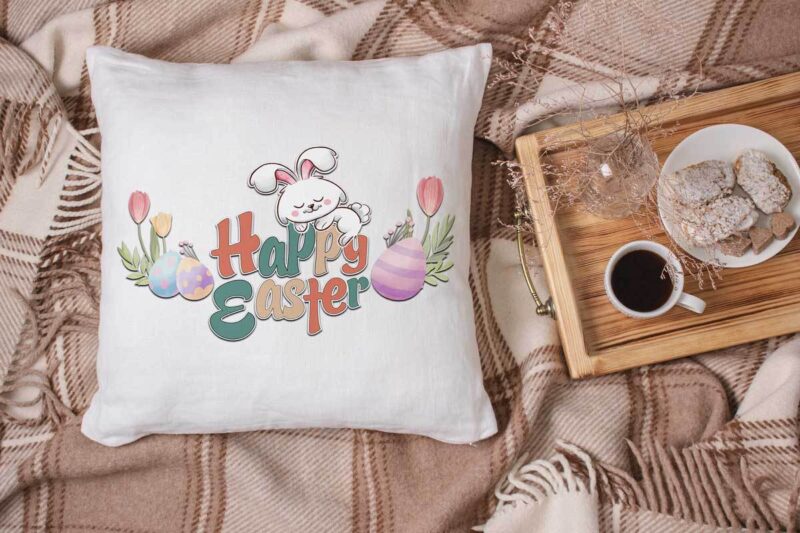 Happy Easter Day , Sleepy Bunny Diy Crafts, Easter Day Svg Files For Cricut, Easter Flower Silhouette Files, Rabbit Cameo Htv Prints