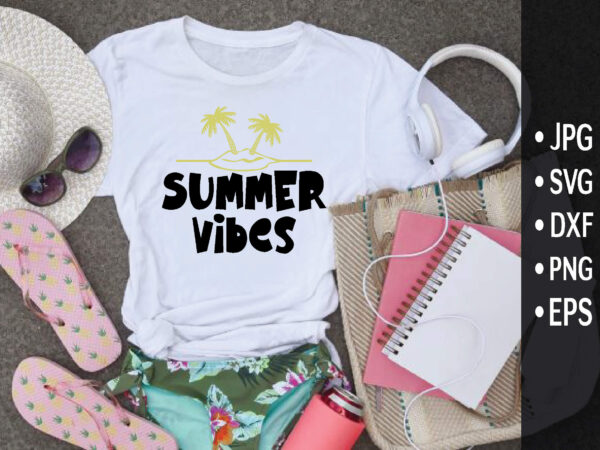 Summer vibes t shirt template vector