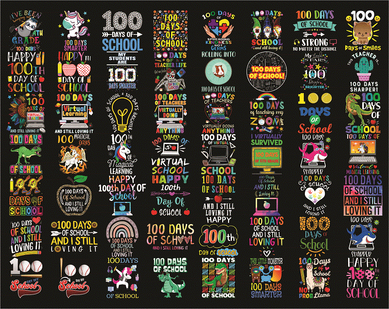 600 Designs 100 Day of school PNG Bundle, Happy 100 Days Of School Png, 100Th Day Of School, Digital Download 1003441010