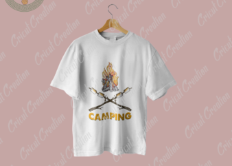 Camping Day , Campfire Diy Crafts, Masrhmallow Baked PNG Files ,Campfire Silhouette Files, Trending Cameo Htv Prints t shirt vector file