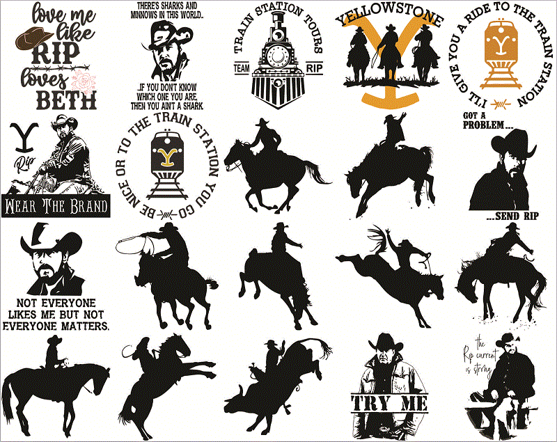 Bunde 75+ Yellowstone svg, Yellowstone SVG, PNG, DXF, Yellowstone svg cut fies, Yellowstone Cipart, MusicArtStore Digital Download 1019134239