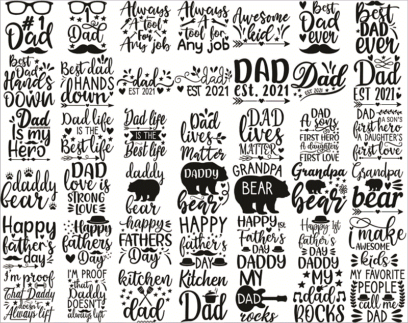 Combo 137 Designs Dad SVG Bundle, Fathers Day svg, Daddy svg, Papa svg, Best Dad Ever svg, Father’s Day svg, Family svg, Digital Download CB795217450
