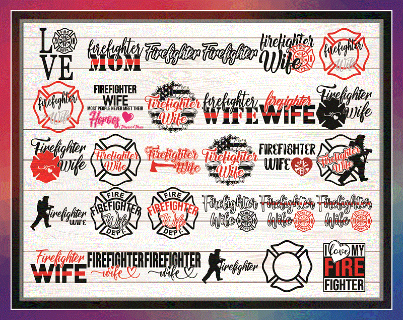 Combo 250 Firefighter Thin Red Line SVG Bundle, Distressed Flag, Wife, Mom, Maltese Cross, Daddy, Back the Red, Firefighter Heart, digital files CB867276318