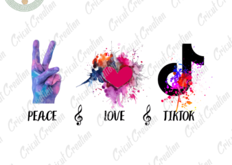 Trending Gifts , Peace Love Tiktok Lover Diy Crafts, treble clef PNG Files , Pain Flakes Text Silhouette Files, Trending Cameo Htv Prints