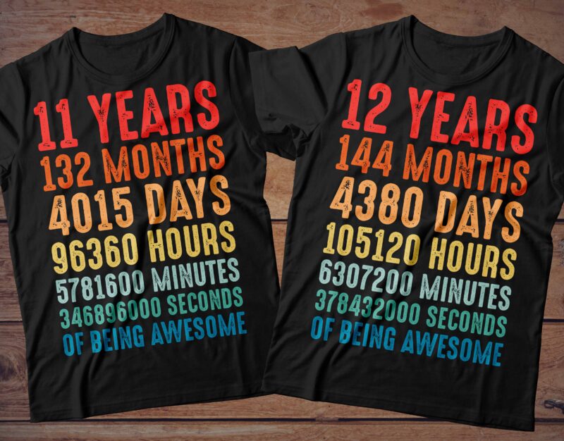 1 year to 60 Years of being awesome t-shirt design Bundle, 1-60 year of being awesome Bundle SVG, Birthday vintage t shirt, Happy birthday tshirt Bundle, Funny Birthday Bundle, Birthday