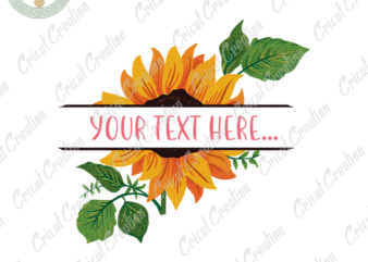 Sunflower , Sunflower Text Clipart Diy Crafts, Sunflower Text Png Files , Sunflower Pattern Silhouette Files, Sunflower Art Cameo Htv Prints