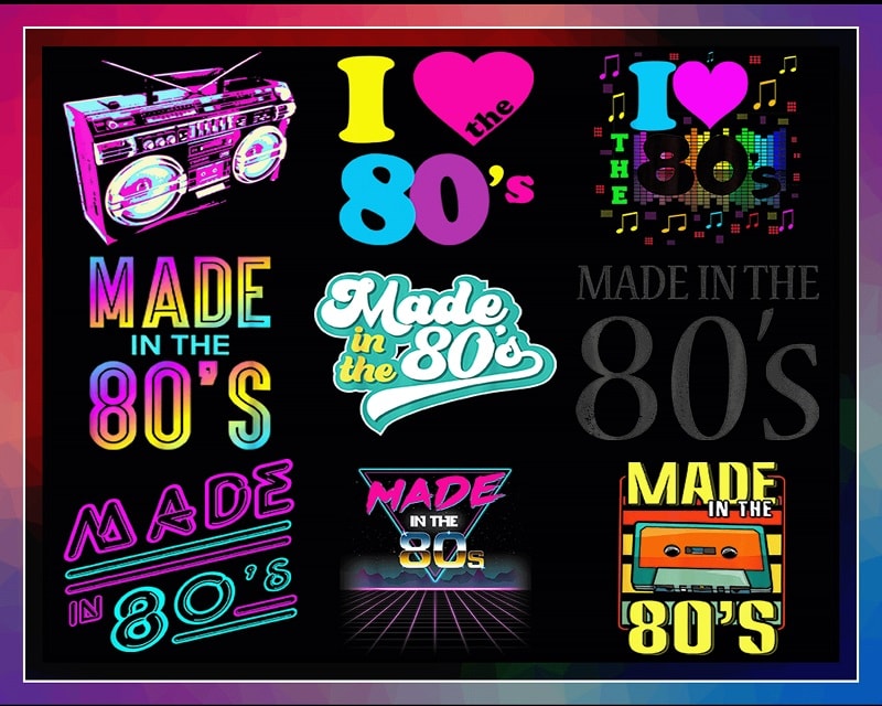 50 File PNG Bundle, Made in 80’s PNG, Retro png, Vintage 1980S Design, Nostalgia Design, Vintage design 80’s, Digital download 999902232