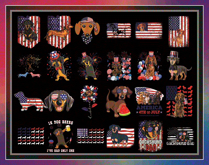 Combo 150 Dachshund merica PNG, Bundle png, Dachshund Merica handmade, 4th of July Png, Digital Download 999228784