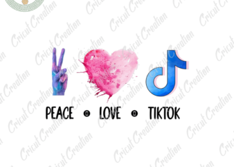Trending Gifts , Peace Love Tiktok Iphone Diy Crafts, Pain Flakes Heart PNG Files , Colorful Tiktok Icon Silhouette Files, Trending Cameo Htv Prints