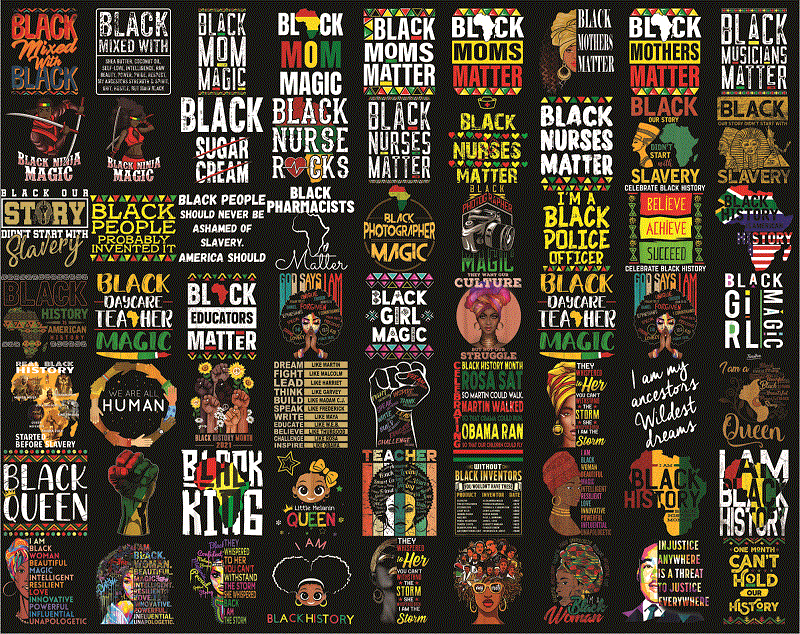 Combo 585+ PNG Bundle, Black History Month png, Black Pride png, African American png, Afro Women png, Sublimation Black History, Digital Download CB1007303136