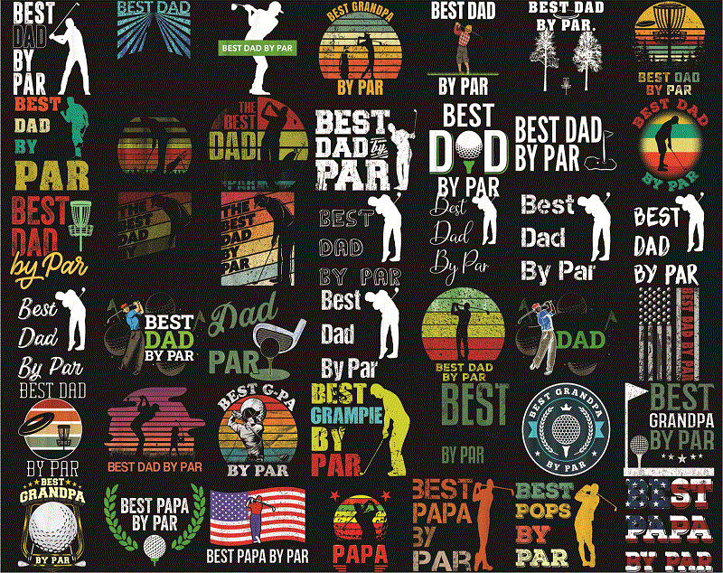 Combo 255+ Dad PNG Bundle, Best Dad By Par Vintage Sunset Golf Shirt for Men, Daddy PNG,Birthday, Father Day PNG, Gift For Dad, Digital Download CB1018349801