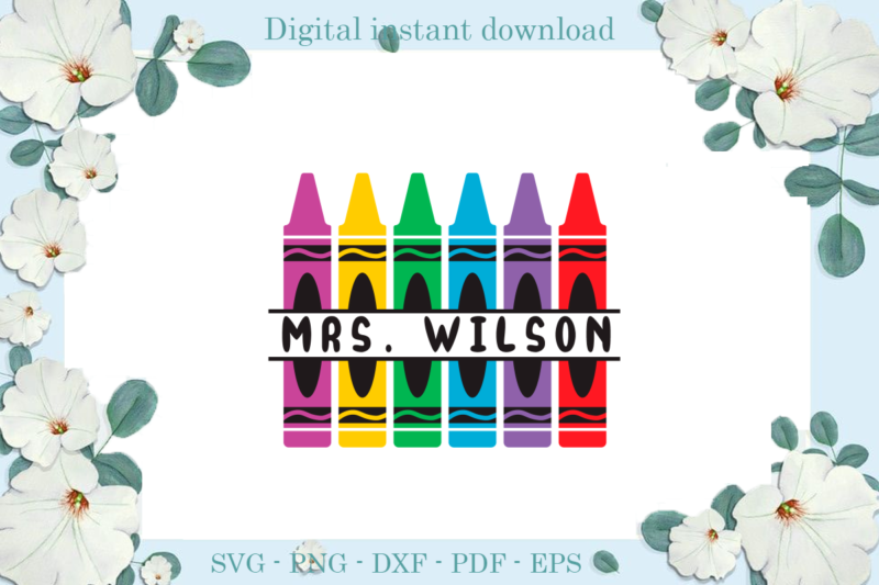 Trending gifts, Back to school Mrs Wilson Pencil Color Diy Crafts, Back to school Svg Files For Cricut, Colour Silhouette Files, Trending Cameo Htv Prints