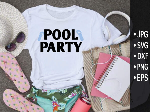 Pool party t shirt illustration