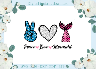 Trending gifts, Peach Love Mermaid Diy Crafts, Peace Love Svg Files For Cricut, Mermaid Life Silhouette Files, Trending Cameo Htv Prints