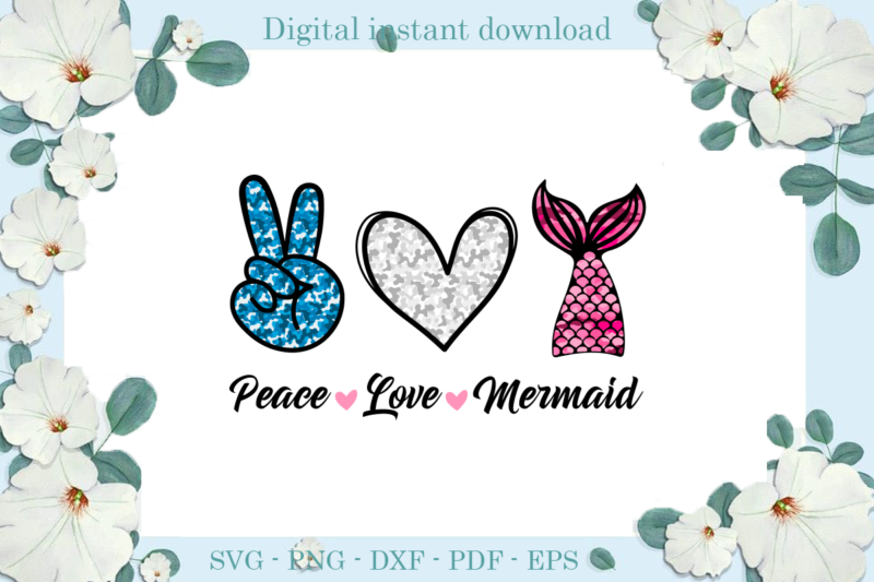 Trending gifts, Peach Love Mermaid Diy Crafts, Peace Love Svg Files For Cricut, Mermaid Life Silhouette Files, Trending Cameo Htv Prints