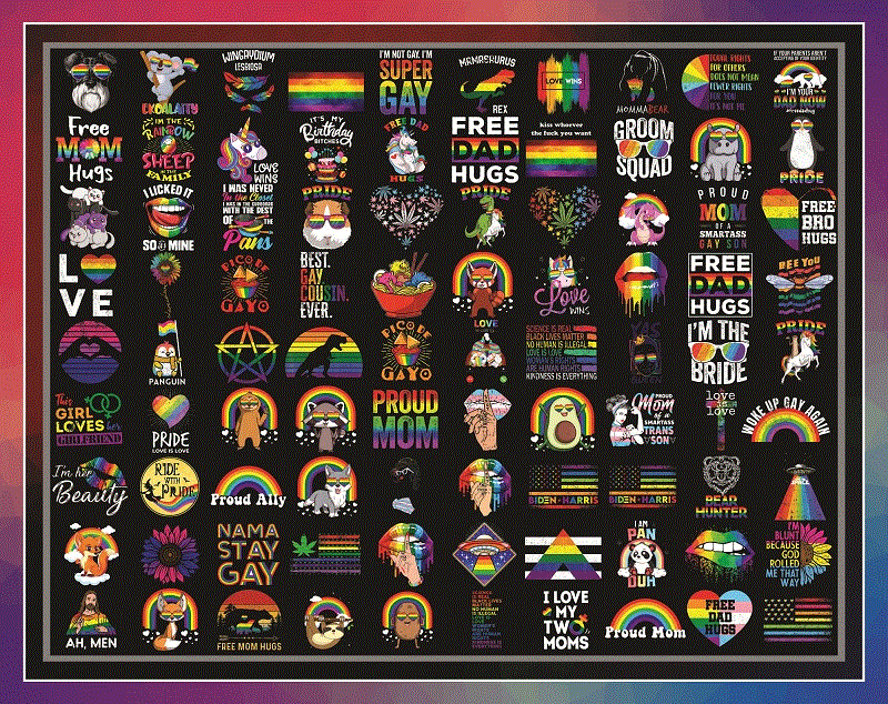 Combo 1000+ LGBT Pride Bundle, Gay Flag Png, LGBT Png, Rainbow Png, Be Proud Be Fabulous Png, Lgbt Awareness, Pride Parade, Digital Download CB1002265288