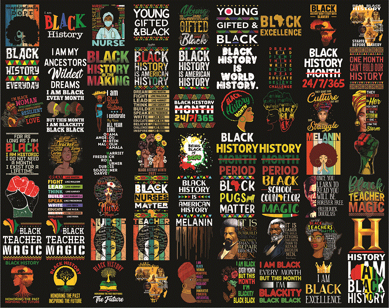 Combo 585+ PNG Bundle, Black History Month png, Black Pride png, African American png, Afro Women png, Sublimation Black History, Digital Download CB1007303136