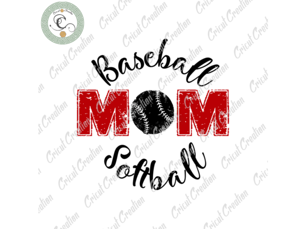 Baseball & softball , baseball mom softball diy crafts, black and white baseball png files for cricut, sport silhouette files, trending cameo htv prints t shirt template