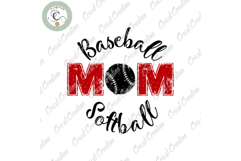 Baseball & Softball , Baseball Mom Softball Diy Crafts, Black and White Baseball Svg Files For Cricut, Sport Silhouette Files, Trending Cameo Htv Prints