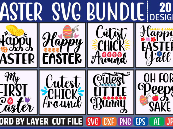 Easter svg bundle, vol 2 svg vector t-shirt design easter , happy easter bundle svg, christian svg, bunny svg, cut files for cricut, silhouette, digital file, bunny svg,easter bundle dxf,