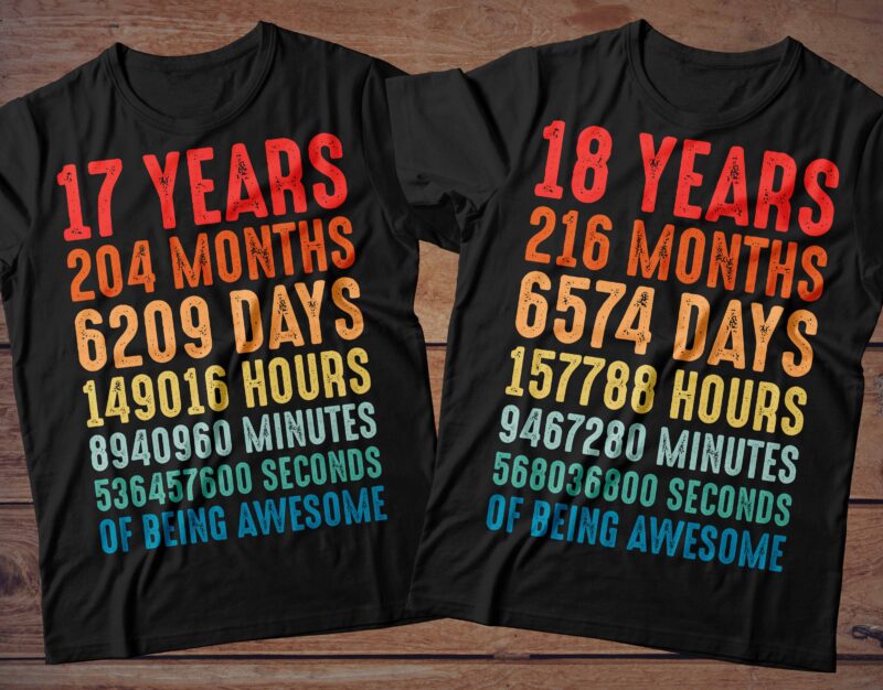 1 year to 60 Years of being awesome t-shirt design Bundle, 1-60 year of being awesome Bundle SVG, Birthday vintage t shirt, Happy birthday tshirt Bundle, Funny Birthday Bundle, Birthday