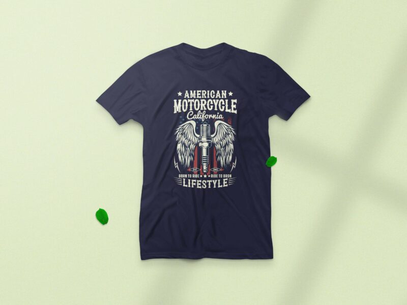American motorcycle California lifestyle, Motorcycle t-shirt design,