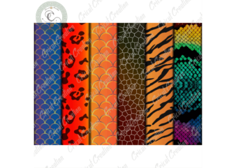 Animal Skin Patterns , 12 Digital Papers JPG – PNG Bundle Diy Crafts, Fish Scale patterns PNG Files For Cricut, Leopard Pattern Silhouette Files, Trending Cameo Htv Prints