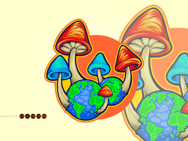 Celebrate international world fungus day illustrations t shirt vector file