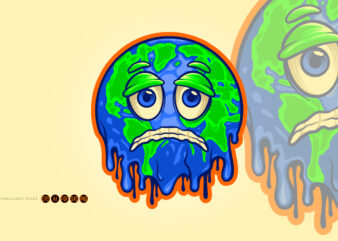 Happy earth day melted globe Illustrations