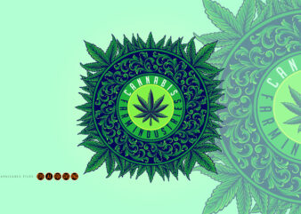 Luxury weed leaf mandala ornament SVG