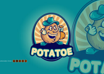 Delicious funny potato logo illustrations t shirt vector illustration