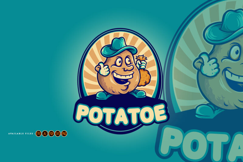 Delicious funny potato logo illustrations