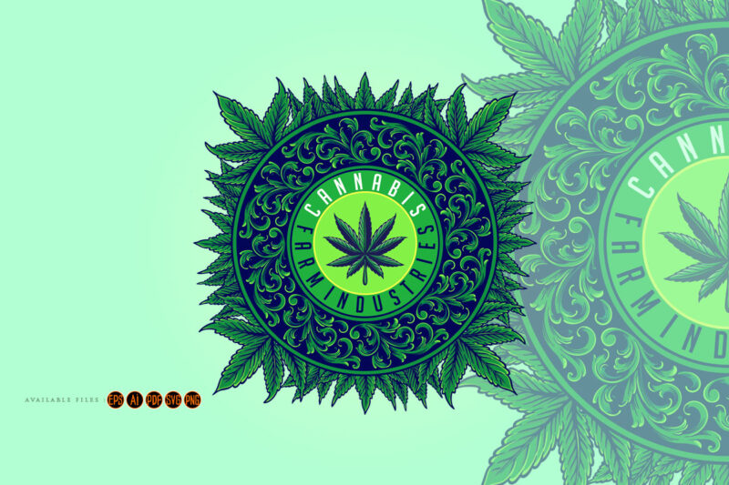 Luxury weed leaf mandala ornament SVG