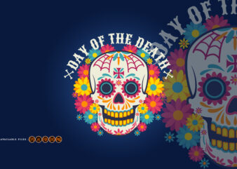 Head skull day of the dead illustrations