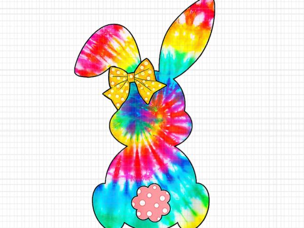 Cute bunny rabbit tie dye bow tie easter day png, bunny png, easter day png, bunny color png t shirt vector file