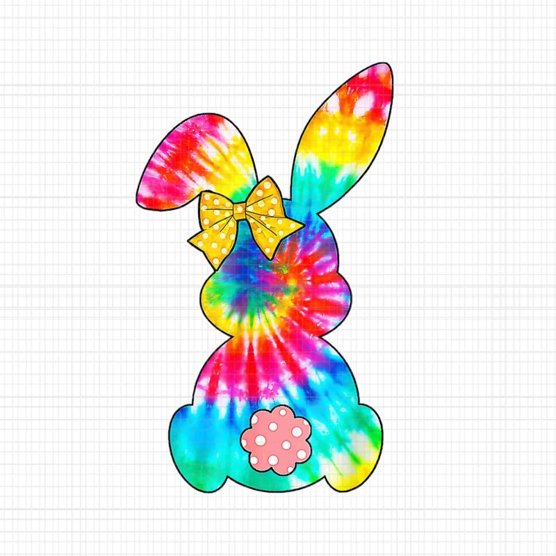 Cute Bunny Rabbit Tie Dye Bow Tie Easter Day Png, Bunny Png, Easter Day Png, Bunny Color Png