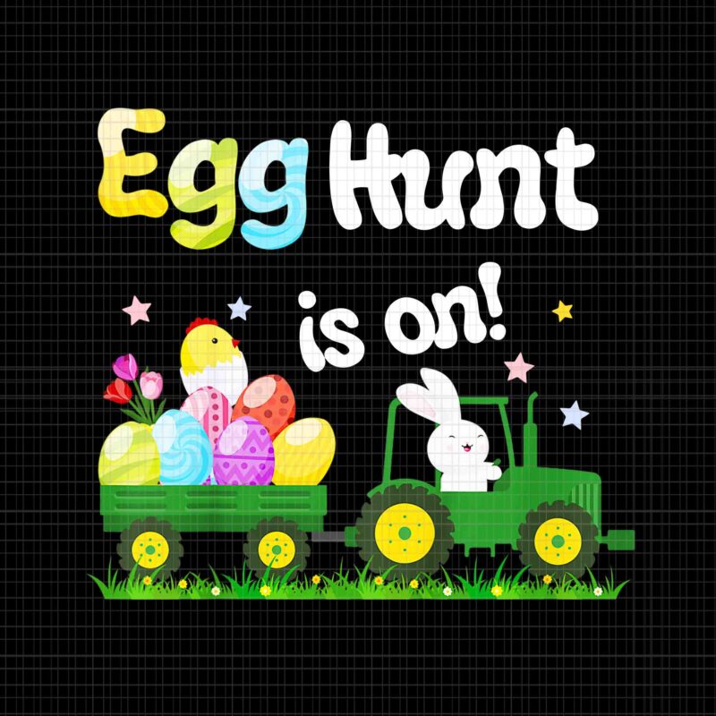 Egg Hunt Is On Tractor Easter Bunny Eggs Png, Egg Hunt Is On Png, Bunny Eggs Png, Bunny Png, Easter Day Png