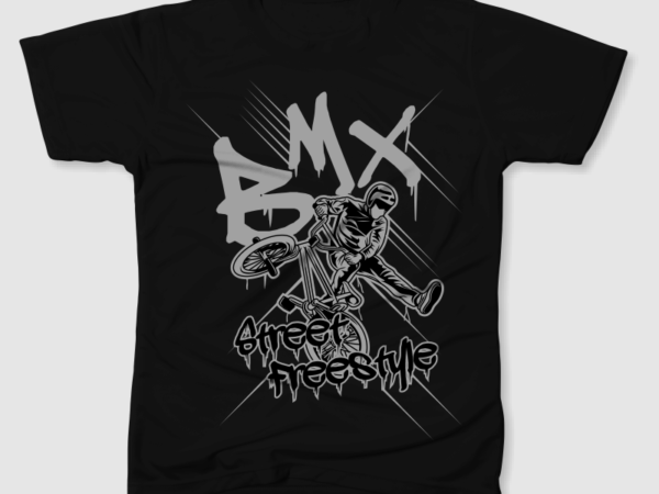 Bmx street free style t shirt template