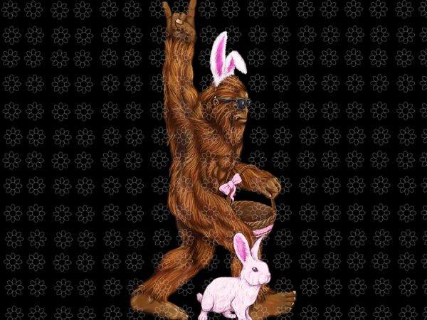 Easter bigfoot bunny in a basket is funny for sunday png, easter bigfoot png, bigfoot bunny png, bunny png, easter day png vector clipart