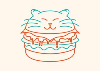 Cat Burger t shirt vector file
