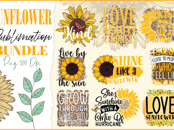 Sunflower sublimation bundle t shirt template vector